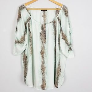 Violet & Claire Top Snake Skin Print Plus Size 3x
